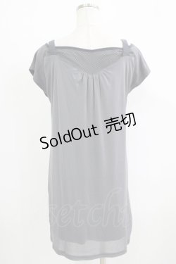 画像3: Ozz Croce / 肩ベルトメッシュ重ねチュニック  グレー H-25-09-16-057-OO-TO-KB-ZH