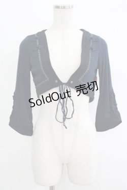 画像1: Ozz oneste / チャイナボタンメッシュボレロ  ネイビー H-25-09-16-058-OO-TO-KB-ZH