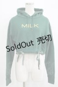MILK / MILKショートフーディ  グリーン×マスタード H-25-09-16-059-ML-TO-KB-ZH