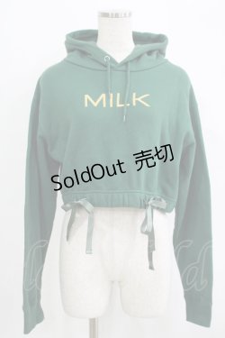 画像1: MILK / MILKショートフーディ  グリーン×マスタード H-25-09-16-059-ML-TO-KB-ZH