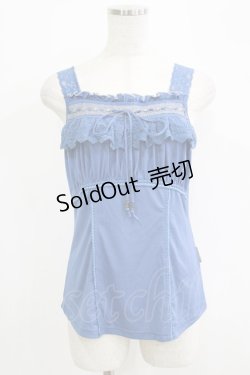 画像1: 【SALE】Ozz oneste / レースフリルキャミソール  ブルー H-25-09-16-063-OO-TO-KB-ZT121