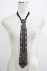 Ozz Croce / スカル刺繍チェーンストライプネクタイ  茶系 H-25-09-16-068-OO-ZA-KB-ZH