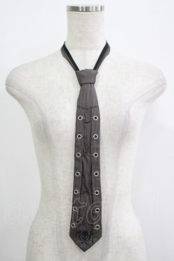 画像1: Ozz Croce / スカル刺繍チェーンストライプネクタイ  茶系 H-25-09-16-068-OO-ZA-KB-ZH