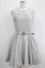 elements,H / マスケラレースツイードワンピース  グレー H-25-09-16-011-PU-OP-KB-ZH
