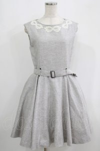 elements,H / マスケラレースツイードワンピース  グレー H-25-09-16-011-PU-OP-KB-ZH