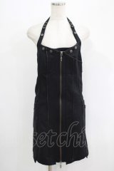 Ozz Croce / フロントZIPホルターワンピース  黒 H-25-09-16-020-OO-OP-KB-ZH