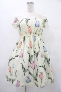 MILK / チューリーロマンスワンピース  クリームシャーベット H-25-09-17-1032-ML-OP-KB-ZH