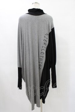 画像2: NieR Clothing / 配色ハイネックワンピース  黒×グレー H-25-09-17-1034-PU-OP-KB-ZH