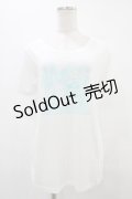MALKOMALKA / プリントTシャツ  白×サックス H-25-09-17-1041-PU-TO-KB-ZT151