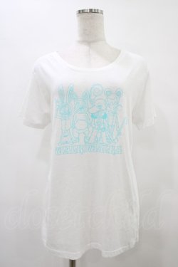 画像1: MALKOMALKA / プリントTシャツ  白×サックス H-25-09-17-1041-PU-TO-KB-ZH