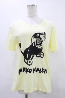画像1: MALKOMALKA / プリントTシャツ  イエロー×黒 H-25-09-17-1042-PU-TO-KB-ZH