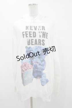 画像1: MILKBOY / NEVER FEED BEAR HOODY L ホワイト H-25-09-17-1051-MB-TO-KB-ZH