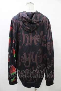 画像2: NieR Clothing / 総柄プルパーカー  黒 H-25-09-17-1053-PU-TO-KB-ZH