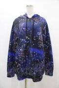 NieR Clothing / 総柄ZIPパーカー  青 H-25-09-17-1054-PU-TO-KB-ZH