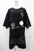 NieR Clothing / プリントCOTTON CUTSEW XXXL 黒 H-25-09-17-1056-PU-TO-KB-ZH