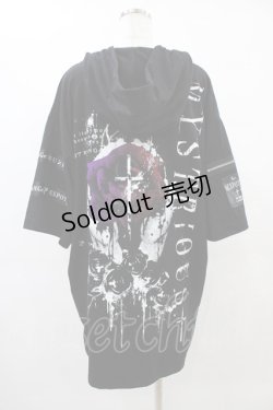 画像2: SEX POT ReVeNGe / 半袖ロングZIPパーカー  黒×白 H-25-09-17-1060-SP-TO-KB-ZT277