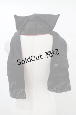 画像2: NAOTO SEVEN / フードストール  黒×赤 H-25-09-17-1009-HN-ZA-KB-ZH