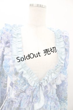 画像4: Qutie Frash / 着物フリルショートカーデ  ブルー H-25-09-17-1019-QU-TO-KB-ZH