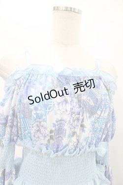 画像4: Qutie Frash / 和柄オフショルチュニック  ブルー H-25-09-17-1020-QU-TO-KB-ZH