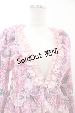 画像4: Qutie Frash / 着物フリルショートカーデ  ピンク H-25-09-17-1021-QU-TO-KB-ZH