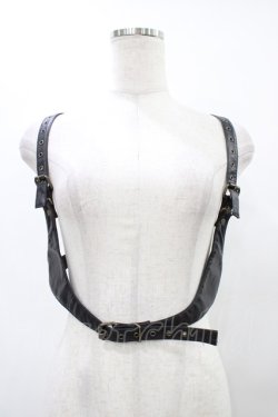 画像1: Na+H / レザーハーネス  黒 H-25-09-17-1025-PU-TO-KB-ZH