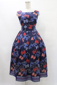 Jane Marple / Anniversary ribbonsスクエアドレス  ネイビー H-25-09-17-1026-JM-OP-KB-ZH