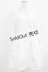 LODISPOTTO / 肩リボンオリジナル花柄ワンピース M オフ H-25-09-18-026-LO-OP-NS-ZH