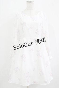 画像1: LODISPOTTO / 肩リボンオリジナル花柄ワンピース M オフ H-25-09-18-026-LO-OP-NS-ZH
