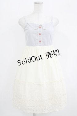 画像1: Blue rouge / ストライプ切替ワンピース Free 生成り H-25-09-18-027-CA-OP-NS-ZH