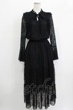 画像1: axes femme / 総レースワンピース M ブラック H-25-09-18-030-AX-OP-NS-ZH