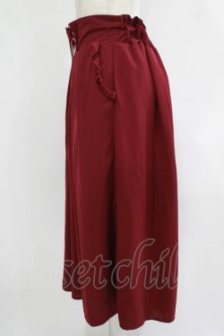 画像2: axes femme / フロント編み上げワイドパンツ M ワイン H-25-09-18-033-AX-PA-NS-ZH