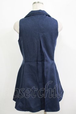画像3: axes femme / バックタックロングベスト M ネイビー H-25-09-18-034-AX-JA-NS-ZH