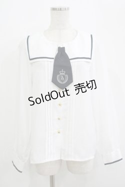 画像1: Amavel / スクエアカラータイ付きブラウス  オフ H-25-09-18-039-CA-BL-NS-ZH