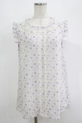 axes femme / 小花柄ノースリブラウス M ピンク H-25-09-18-040-AX-BL-NS-ZH