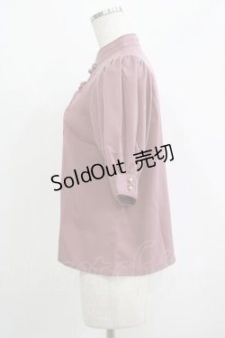 画像2: Amavel / Oriental Arabesqueマオカラー五分袖ブラウス Free ピンク H-25-09-18-041-CA-BL-NS-ZH