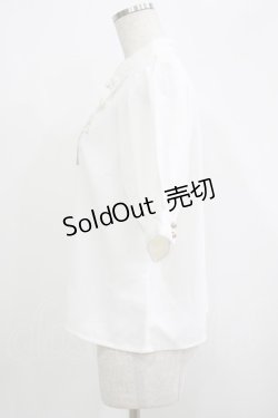 画像2: Amavel / Oriental Arabesqueマオカラー五分袖ブラウス Free オフ H-25-09-18-042-CA-BL-NS-ZH