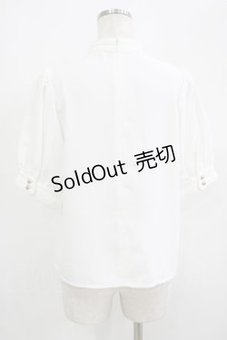 画像3: Amavel / Oriental Arabesqueマオカラー五分袖ブラウス Free オフ H-25-09-18-042-CA-BL-NS-ZH