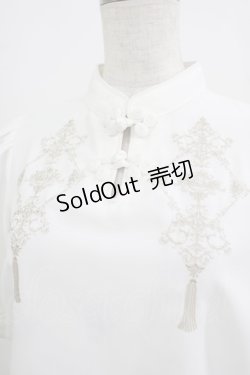 画像4: Amavel / Oriental Arabesqueマオカラー五分袖ブラウス Free オフ H-25-09-18-042-CA-BL-NS-ZH