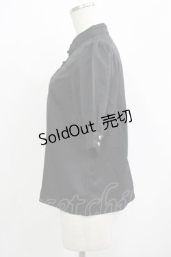 画像2: Amavel / Oriental Arabesqueマオカラー五分袖ブラウス Free ブラック H-25-09-18-043-CA-BL-NS-ZH