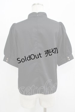 画像3: Amavel / Oriental Arabesqueマオカラー五分袖ブラウス Free ブラック H-25-09-18-043-CA-BL-NS-ZH