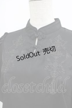 画像4: Amavel / Oriental Arabesqueマオカラー五分袖ブラウス Free ブラック H-25-09-18-043-CA-BL-NS-ZH