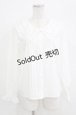 画像1: axes femme / レースカラーブラウス M オフ H-25-09-18-044-AX-BL-NS-ZH