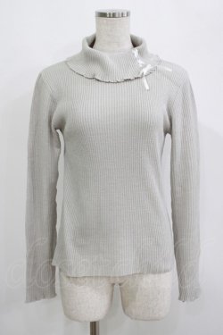 画像1: axes femme / レースアップタートルネックニット M グレー H-25-09-18-045-AX-TO-NS-ZH