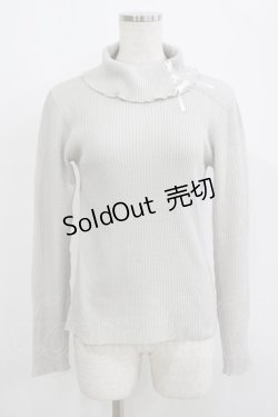 画像1: axes femme / レースアップタートルネックニット M グレー H-25-09-18-045-AX-TO-NS-ZH