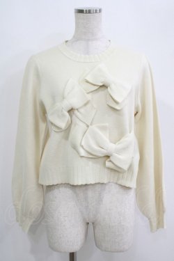 画像1: Fi.n.t / フロントリボンニットプルオーバー Free IVORY H-25-09-18-051-CA-TO-NS-ZH