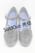 YOSUKE by Leche / コサージュ付ストラップシューズ M/23.0〜23.5cm ブラックエナメル H-25-09-18-1001-0-SH-NS-ZH