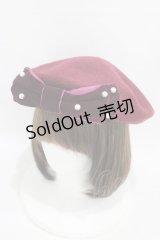 m petit by misako / AMミニリボンバスクベレー  ブラック/ボルドー H-25-09-18-1004-LO-AC-NS-ZH