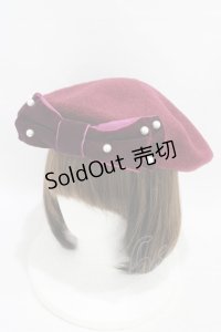 m petit by misako / AMミニリボンバスクベレー  ブラック/ボルドー H-25-09-18-1004-LO-AC-NS-ZH