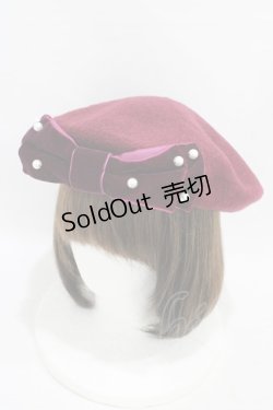 画像1: m petit by misako / AMミニリボンバスクベレー  ブラック/ボルドー H-25-09-18-1004-LO-AC-NS-ZH