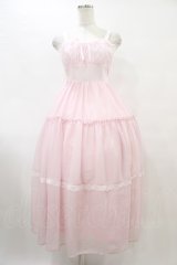 Lovely Tency / 眞白ありすコラボ/ティアードジャンパースカート M ピンク H-25-09-18-1034-0-OP-NS-ZH